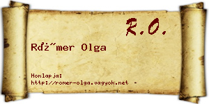 Römer Olga névjegykártya