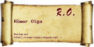 Römer Olga névjegykártya